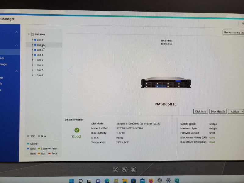 QNAP TS-869U-RP 8-Bay Network attached storage, 4x 2TB HDDs, factory reset _