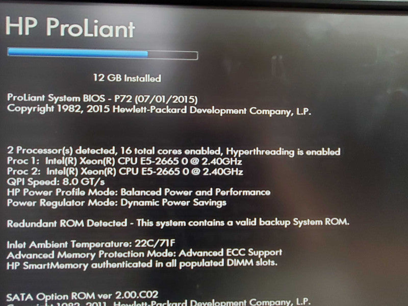 HP ProLiant ML350p Gen 8 2x E5-2665 2.4GHz 12GB DDR3 P420i Controller No HDD |