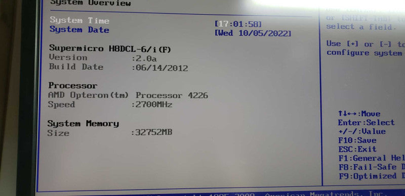 Supermicro H8DCL-6/i 2x opteron 4226 @ 2.70ghz / 32gb ram / 9260-4i raid ctrl #