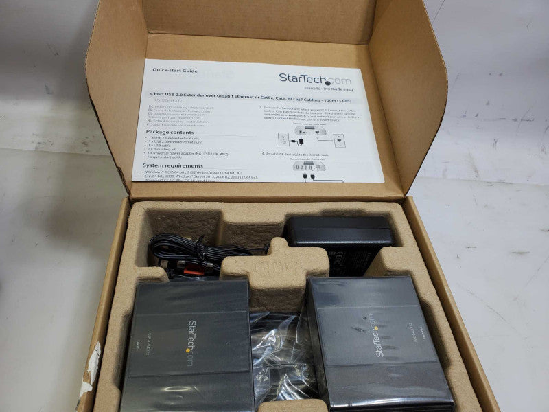 Startech.com USB2004EXT2 USB 2.0 Extender with accessories _ New open )