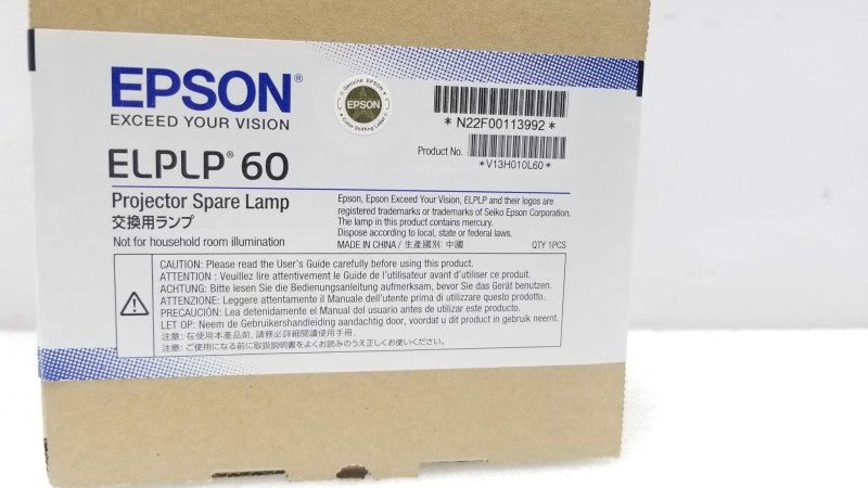 GENUINE ORIGINAL OEM EPSON ELPLP60 LAMP FOR H387C POWERLITE 420 425W 905 NHV ~