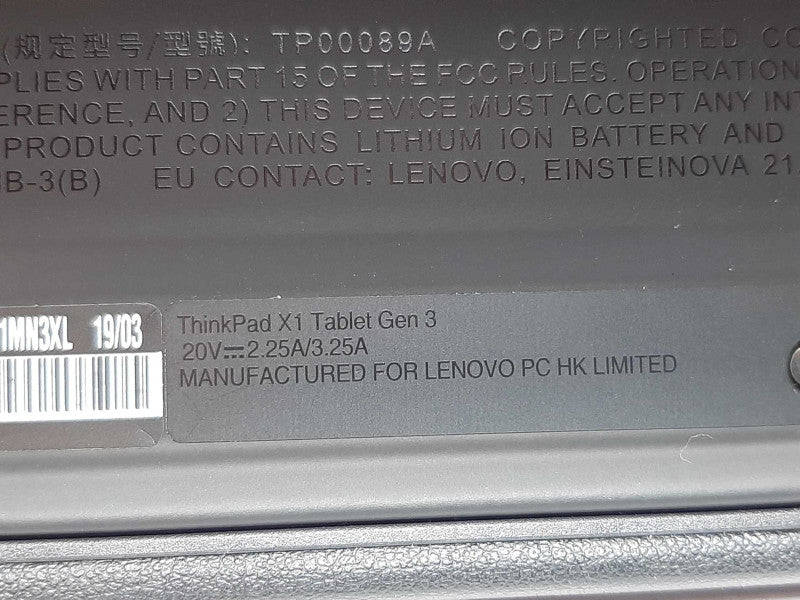 Lenovo ThinkPad X1 Tablet Gen3 TP00089A i7-8650U@1.9GHz 16GB RAM 512GB SSD +