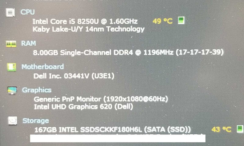 Dell Latitude 5590 15.6\\" FULL-HD i5-8250U 1.6GHz/8GB DDR4, 180GB SSD. ~