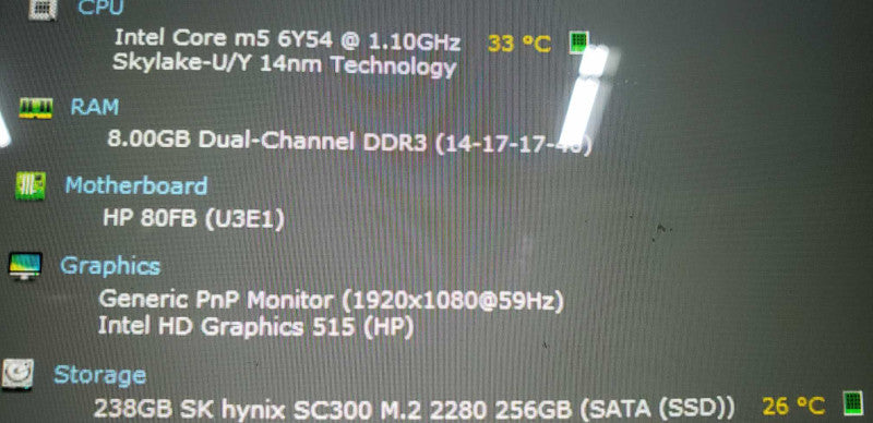 HP Elitebook 1030 G1 M5 6Y54 @ 1.10ghz / 8gb ram / 256gb SSD / 13\\" #