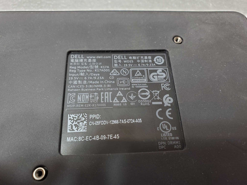 Dell Docking Station K17A K17A001 USB-C USB3.0, Mini DP port not tested _