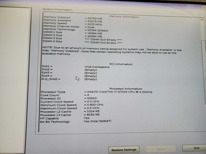 Dell Precision Tower 3620 i7-6700K @4.0GHz 32GB DDR4 No HDD No GPU )