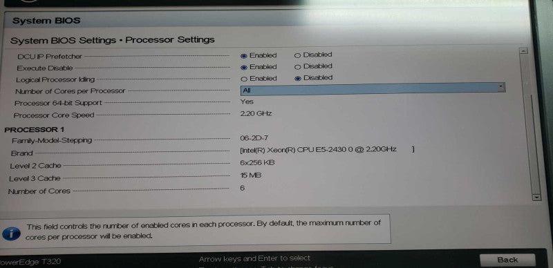 Dell Poweredger T320 Xeon E5-2430 @ 2.20ghz / 24gb ram / no HDDs #