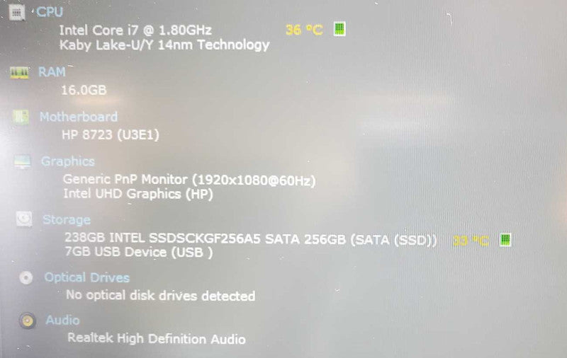 HP EliteBook 840 G7 Core i7-10610U @ 1.8 GHz 16GB DDR4 250GB SSD (