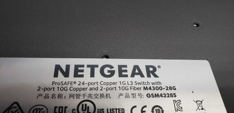 Netgear 24x port 1G L3 2x 10G 2x 10g-fiber M4300-28G Switch / RESET DEFAULT #