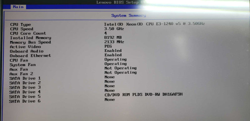 lenovo thinkstation P310 Xeon E3-1240 V5 @ 3.50ghz / 8gb ram ddr4 Quadro K620 #