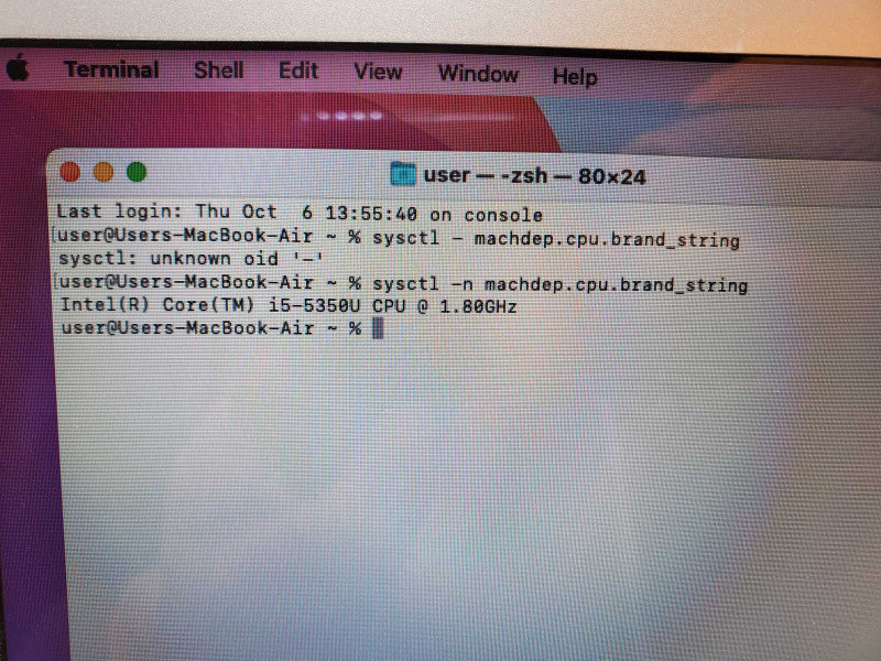 Macbook Air 2017 Core i5-5350U @ 1.8 GHz 8GB Ram 120GB SSD (