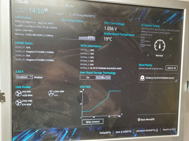 Custom PC Asus Prime H270 Plus i5-7500 @3.4GHz 16GB DDR4 No HDD )