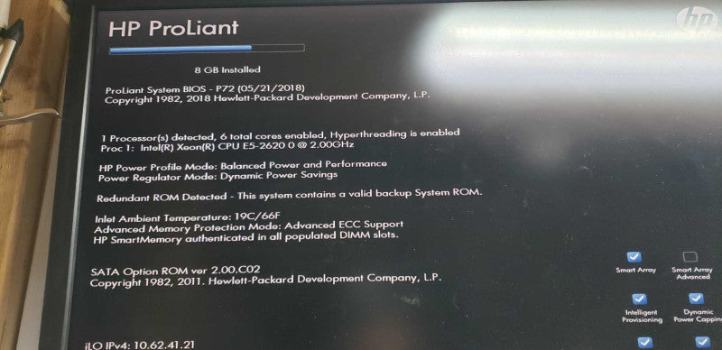 HP ML350p Gen8 Xeon E5-2620 @ 2.00ghz / 8gb ram / LTO Ultrium 4 1760 SAS #