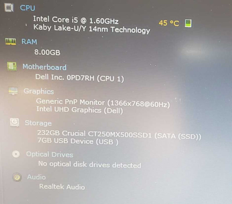 Dell Latitude 3410 Core i5-10210U @ 1.6 GHz 8GB DDR4 250GB SSD (
