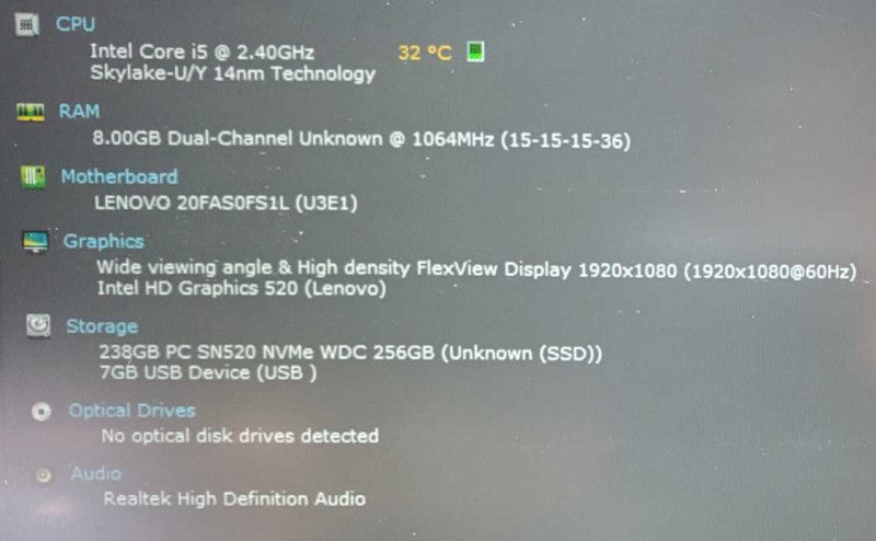 Lenovo ThinkPad T460s i5-6300U @ 2.4 GHz 8GB Ram 250GB SSD (