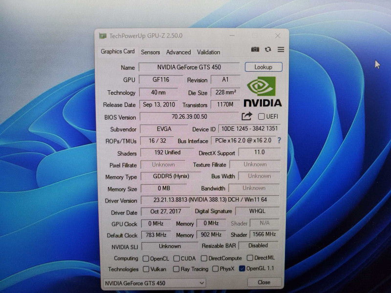 EVGA Nvidia GeForce GTS 450  1G GDDR5 PCI Express x16 Video Card _ TESTED )