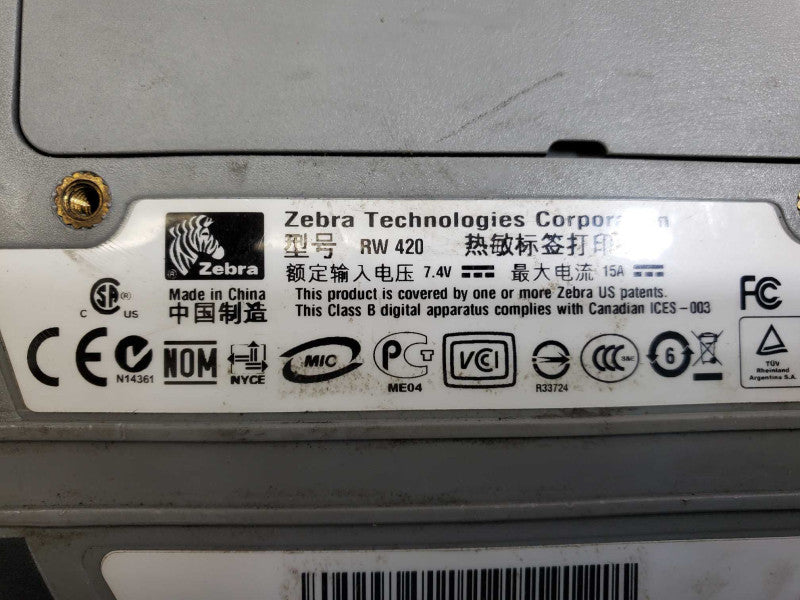 Zebra RW420 Mobile Printer Bluetooth AS-IS )
