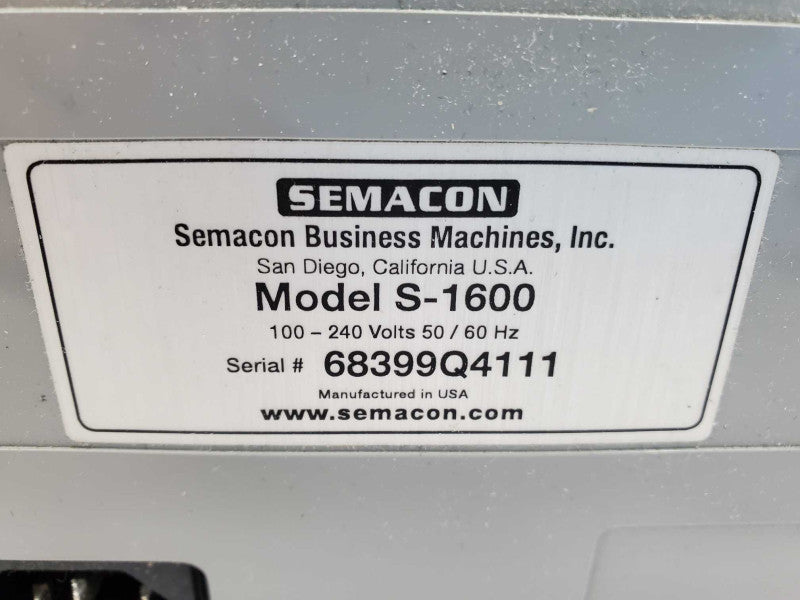 Semacon S-1600 Bank Grade Currency Counter S1600 _ Power-on tested )