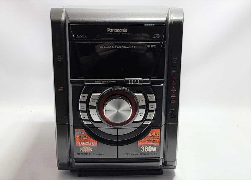 Panasonic CD Stereo System SA-AK330 5 CD Changer W/O Speakers $