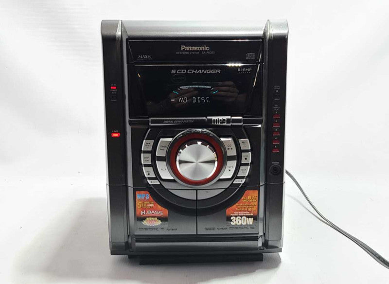Panasonic CD Stereo System SA-AK330 5 CD Changer W/O Speakers $