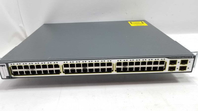 Cisco Catalyst WS-C3750-48PS-E 48 Port Stackable PoE 10/100 Switch, FCTY RESET ~