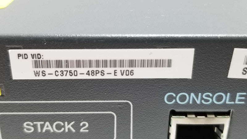 Cisco Catalyst WS-C3750-48PS-E 48 Port Stackable PoE 10/100 Switch, FCTY RESET ~