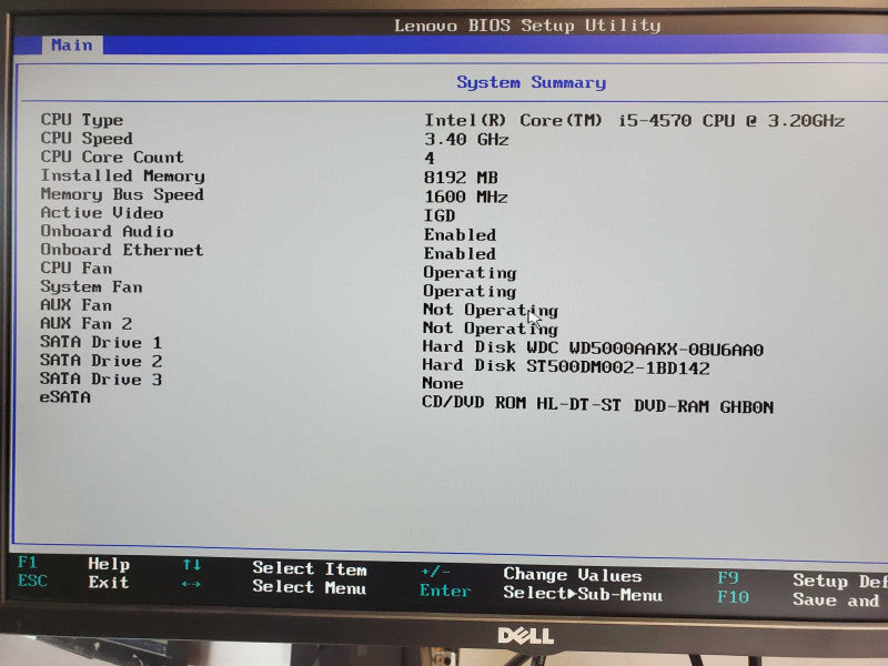 Lenovo ThinkCentre M93p, Core I5-4570 3.2GHz, 8GB RAM, 2x 500GB HDDs _