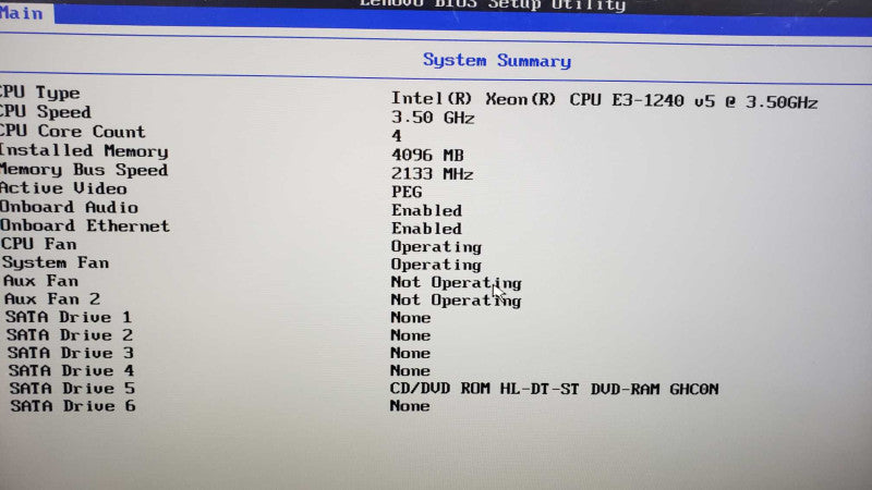 Lenovo ThinkStation P310 Xeon E3-1240v5@3.5GHz 4Gb DDR4 Asus GT610 2Gb No HDD [