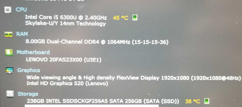 Lenovo ThinkPad T460s 14\\" Intel Core i5-6300U 2.4GHz/8GB RAM 256GB SSD, READ* ~