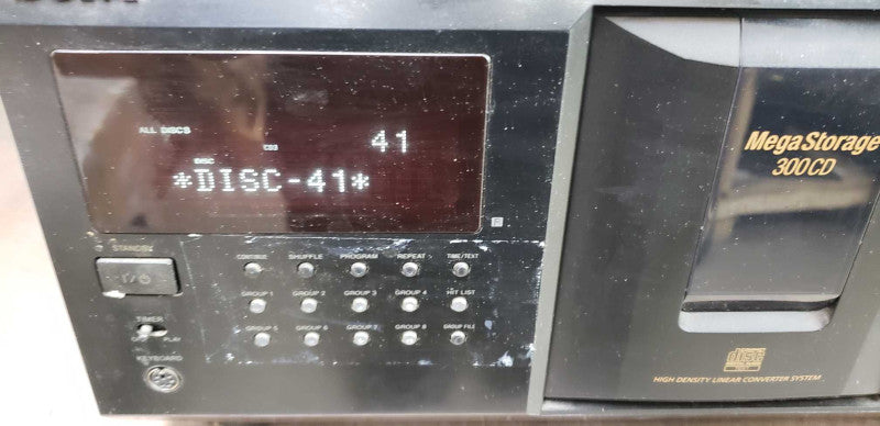 Sony CDP-CX335 cd changer / power-on / parts / repairs only #