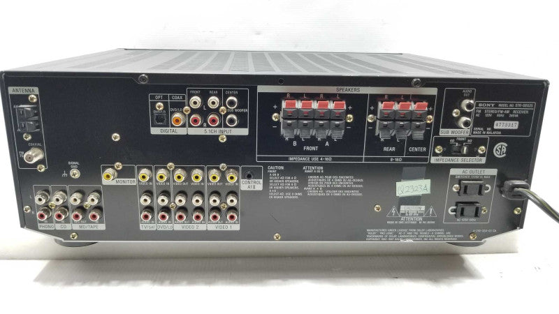 Sony STR-DE635 5.1 Channel 500 Watt Digital A/V Receiver, POWERS ON ~