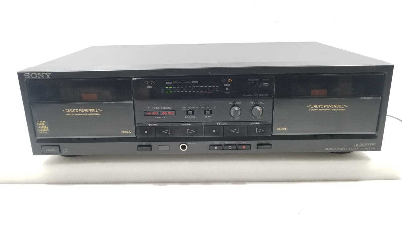 Sony TC-WR520S Stereo Dual Cassette Deck Tape Recorder, POWERS ON ~