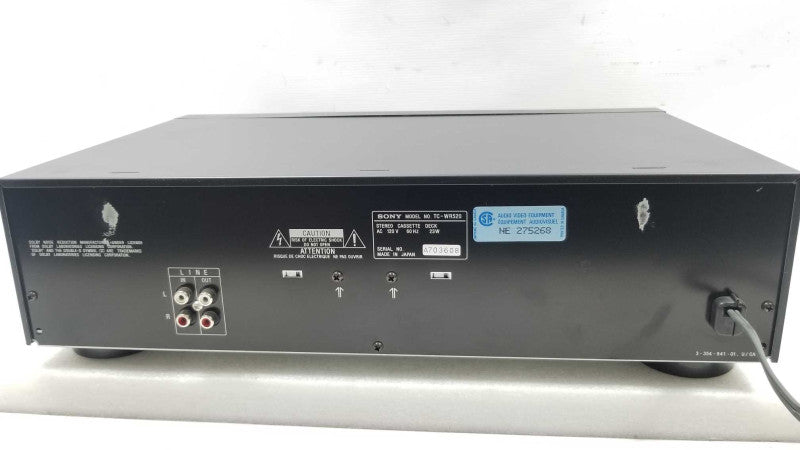 Sony TC-WR520S Stereo Dual Cassette Deck Tape Recorder, POWERS ON ~