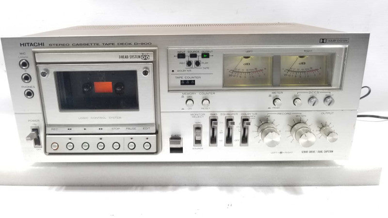 Rare Vintage Hitachi D-900 3 Head Stereo Cassette Deck Stereo Drive ~