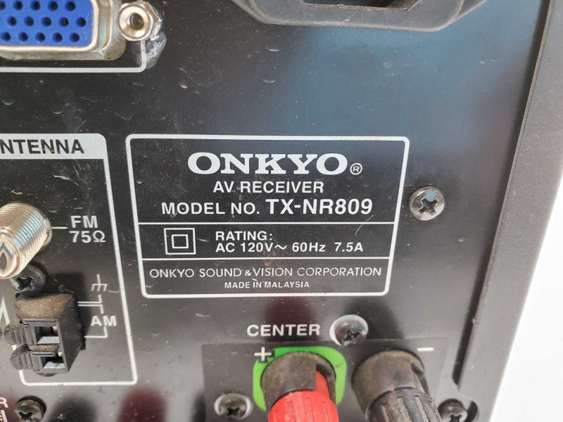 Onkyo TX-NR809 7.2 Channel 135 Watt Network A/V Receiver _ Power-on tested )