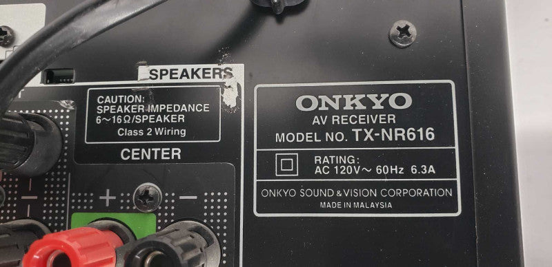 Onkyo TX-NR616 7.2 Channel Home Theater AV Receiver HDMI / Read Notes #