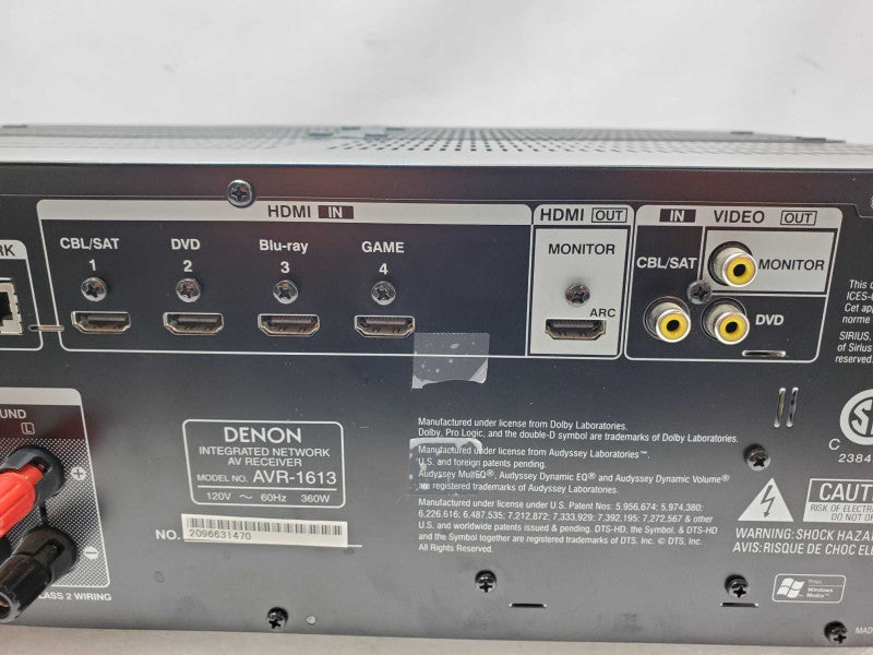 Denon AVR-1613 Network Surround Sound Receiver, AS-IS _