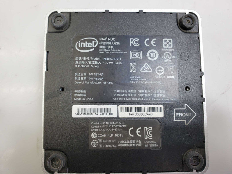 Intel NUC NUC5i5RYH Coe i5-5250U @1.6GHz 8GB RAM 500GB HDD )
