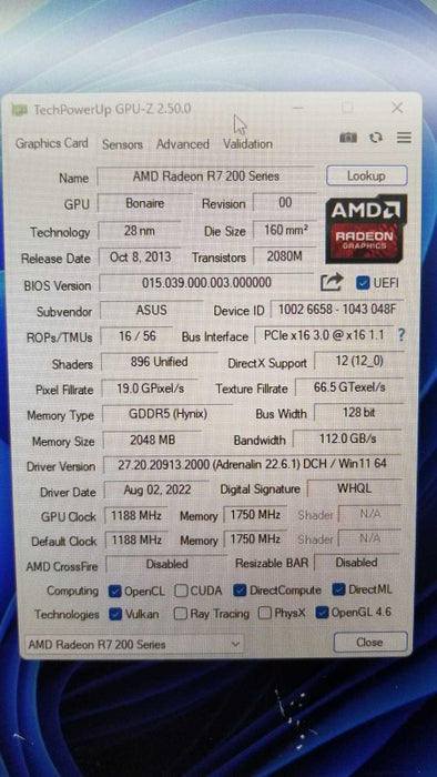ASUS Radeon R7 260X 2GB GDDR5 PCI Express 3.0 CrossFireX ~