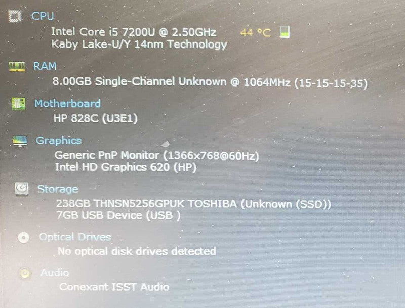 HP EliteBook 840 G4 Core i5-7200U @ 2.5 GHz 8GB DDR4 250GB SSD +QTY- (