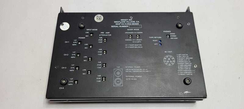 Wendt NGS-X4 4-Channel Audio Mixer QTY $