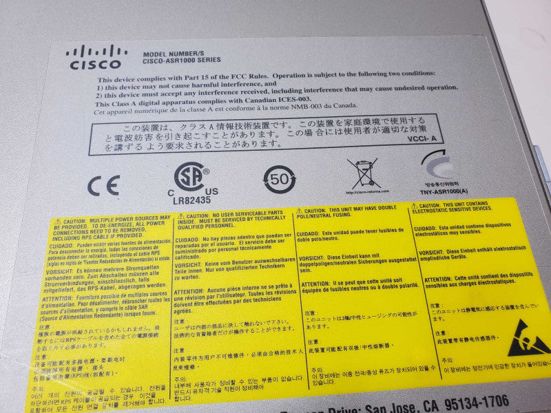 Cisco ASR1002 V02 Chassis, No Service processor module, No PSU, AS-IS _