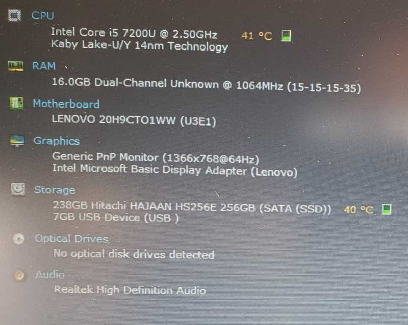 Lenovo ThinkPad T570 Core i5-7200U @ 2.5 GHz 16GB DDR4 250GB SSD +QTY- (