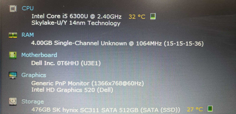 Dell Lattitude E7470 i5-6300u @ 2.40ghz / 4gb ram / 512gb ssd #