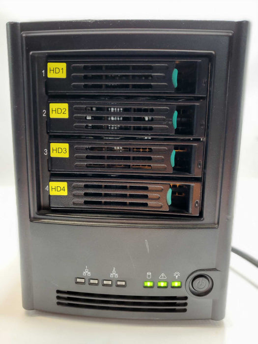 LACIE 4 BAY NAS INNS04-4200, 4x 3.5\\" HDD Trays, No HDD, Powers on, AS-IS _
