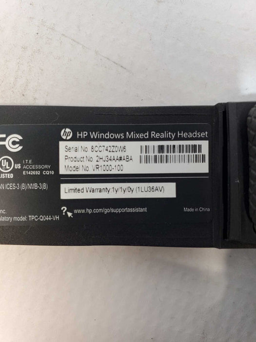 HP VR1000-100 Windows Mixed Reality Headset with Controllers, AS-IS _