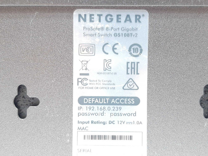NETGEAR ProSafe GS108Tv2 8-Port Gigabit Smart Switch +