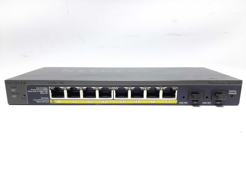 NETGEAR ProSafe GS110TP 8-Port Gigabit Smart Switch w/ PoE and Fiber Uplink +