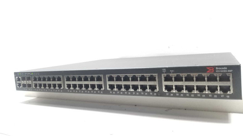 Brocade ICX6450-48P 48-port 1G Switch PoE+, 2x1G SFP+ & 2x1G/10G SFP+ ~