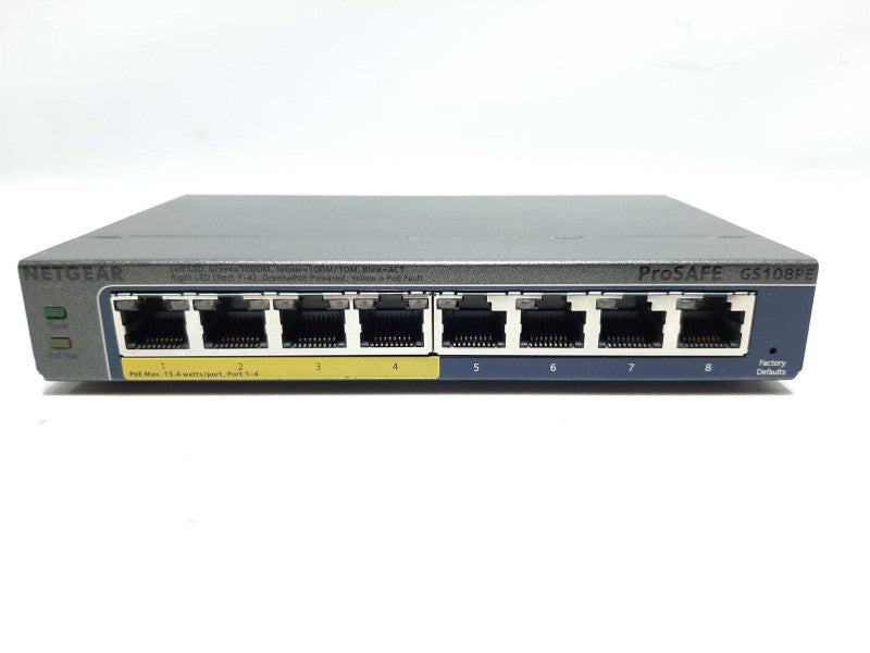 NETGEAR ProSafe Plus 8-Port Gigabit Switch w// 4-Port PoE GS108PEv3 +